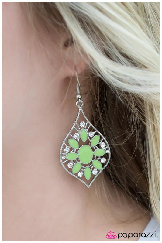 Paparazzi Earring ~ Ivy League - Green