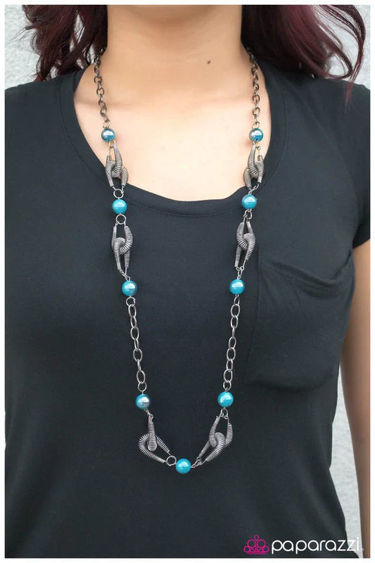 Paparazzi Necklace ~ A Spring In My Step - Blue