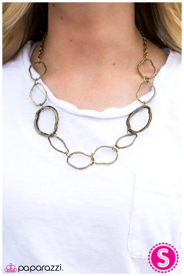 Paparazzi Necklace ~ Pinch Me - Brass