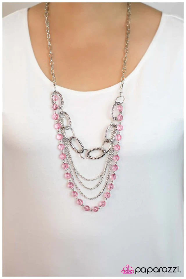 Paparazzi Necklace ~ A Subtle Reminder - Pink