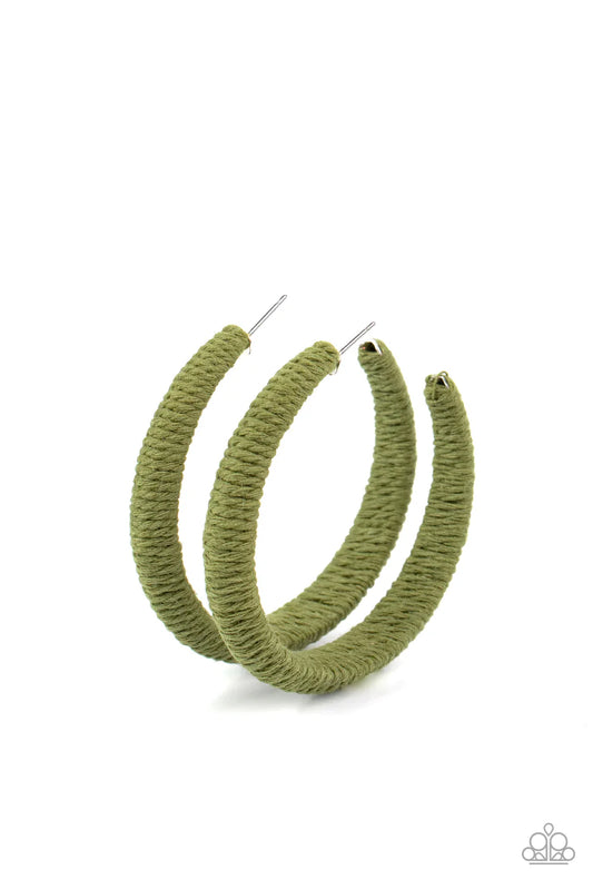 Paparazzi Earring ~ TWINE and Dine - Green