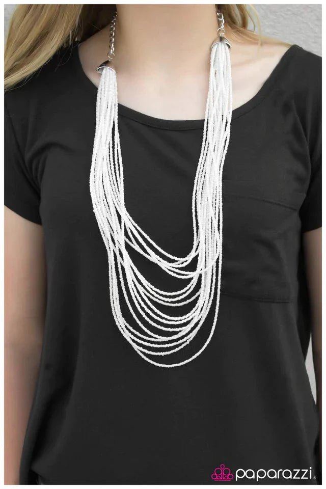Paparazzi Necklace ~ Sunset Samba - White