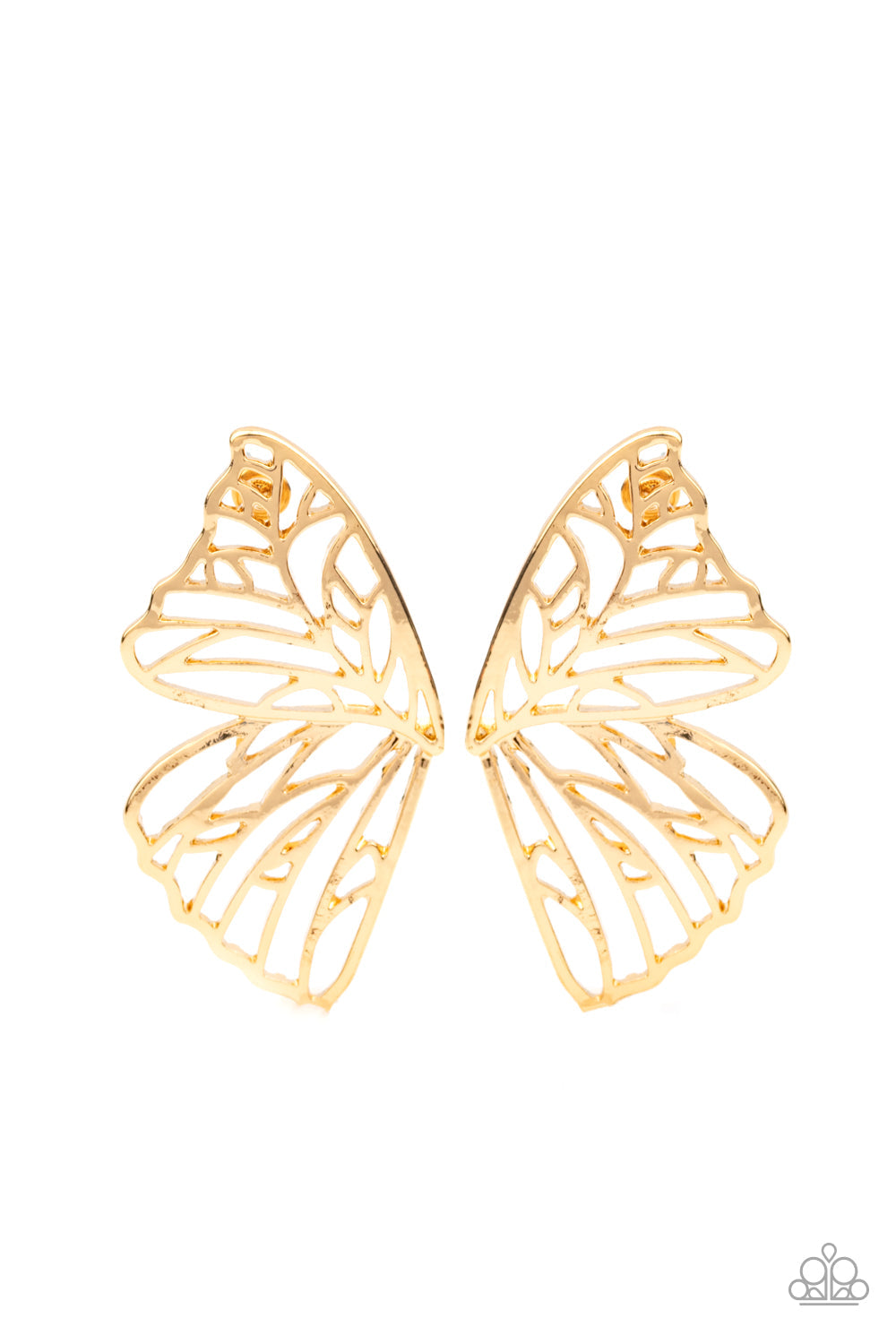 Paparazzi Earring ~ Butterfly Frills - Gold