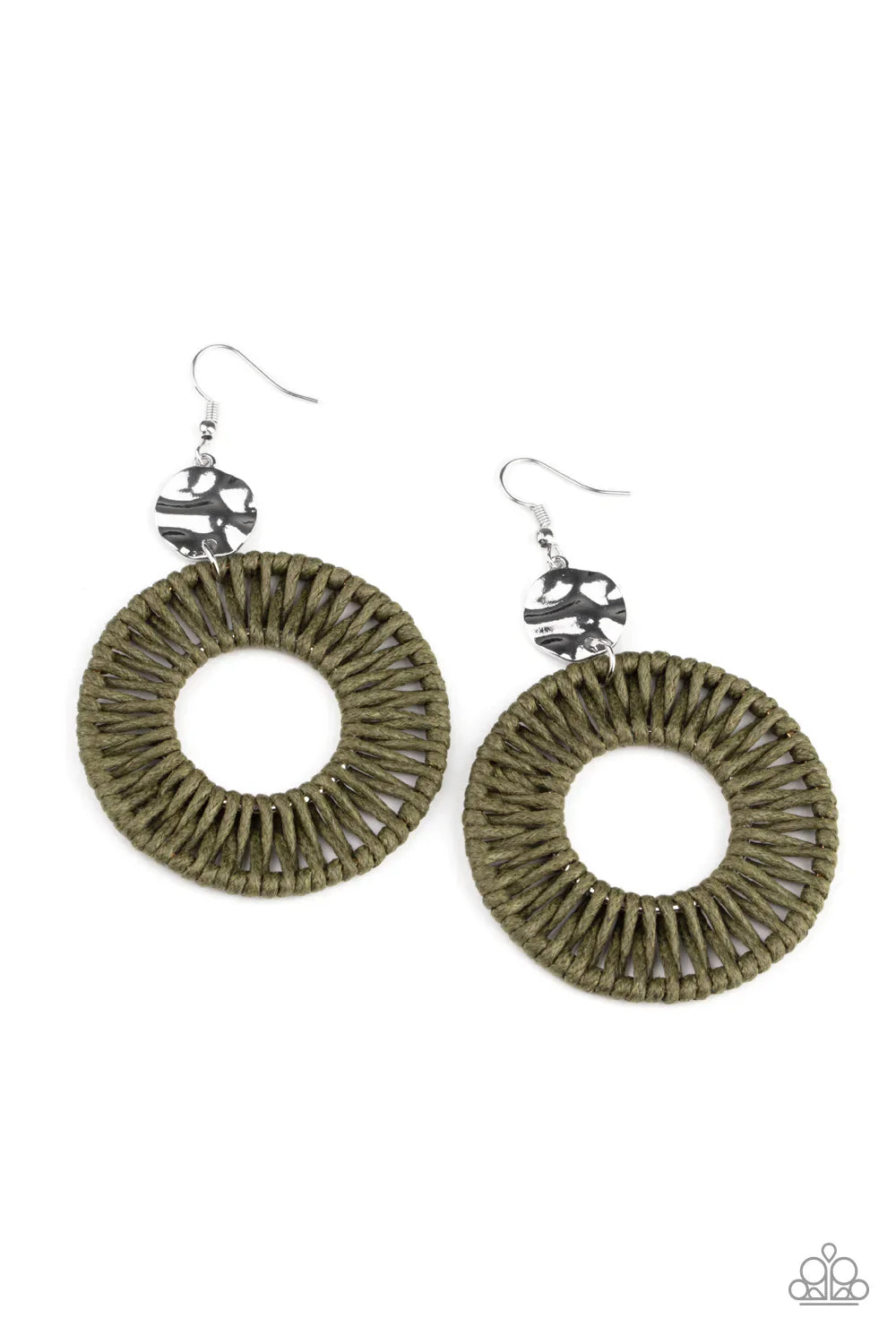Paparazzi Earring ~ Total Basket Case - Green