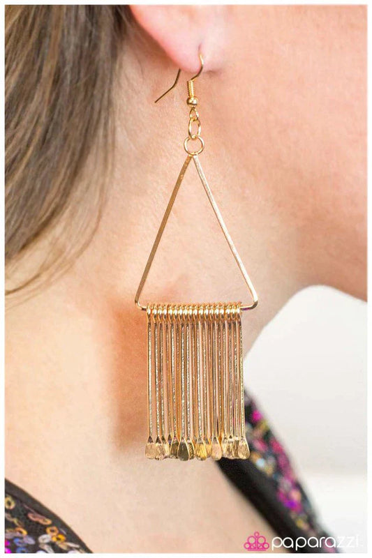 Paparazzi Earring ~ In Full Swing - Gold