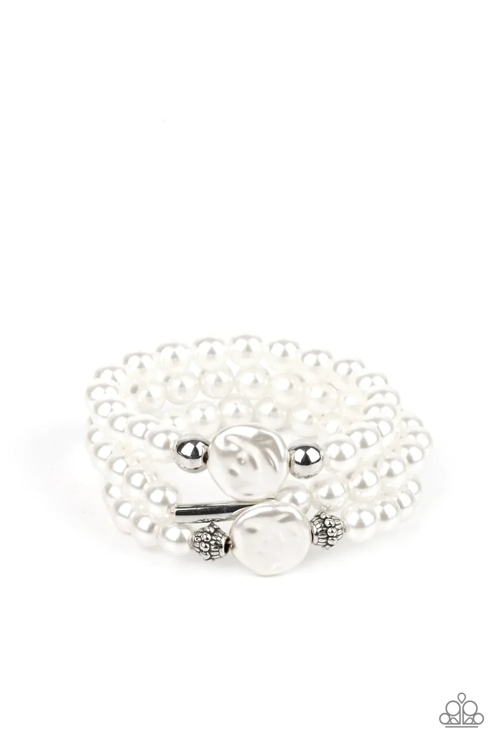 Paparazzi Bracelet ~ Exquisitely Elegant - White