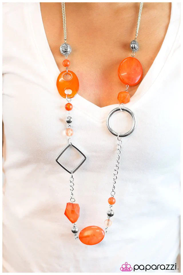 Paparazzi Necklace ~ Shadow Dancer - Orange