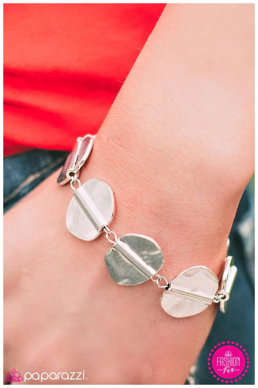 Paparazzi Bracelet ~ Rosetta Stone - White