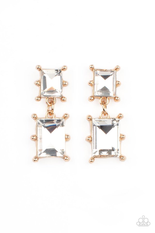 ​Cosmic Queen - Gold - Paparazzi Earring Image