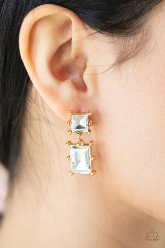 ​Cosmic Queen - Gold - Paparazzi Earring Image