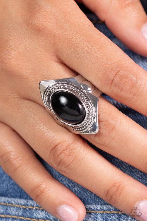 Safari Sightseer - Black - Paparazzi Ring Image