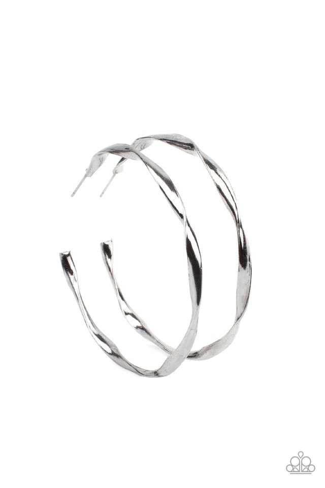 ​Radiantly Warped - Black - Paparazzi Earring Image