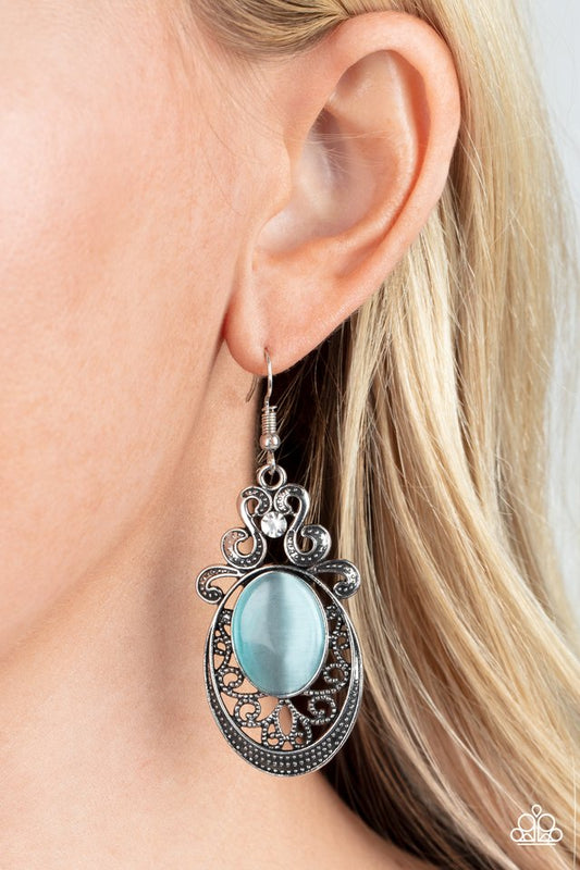 Garden Gondola Ride - Blue - Paparazzi Earring Image