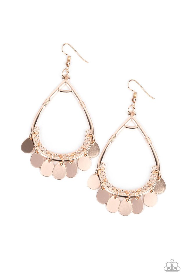 ​Meet Your Music Maker - Rose Gold - Paparazzi Earring Image