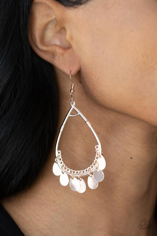 ​Meet Your Music Maker - Rose Gold - Paparazzi Earring Image