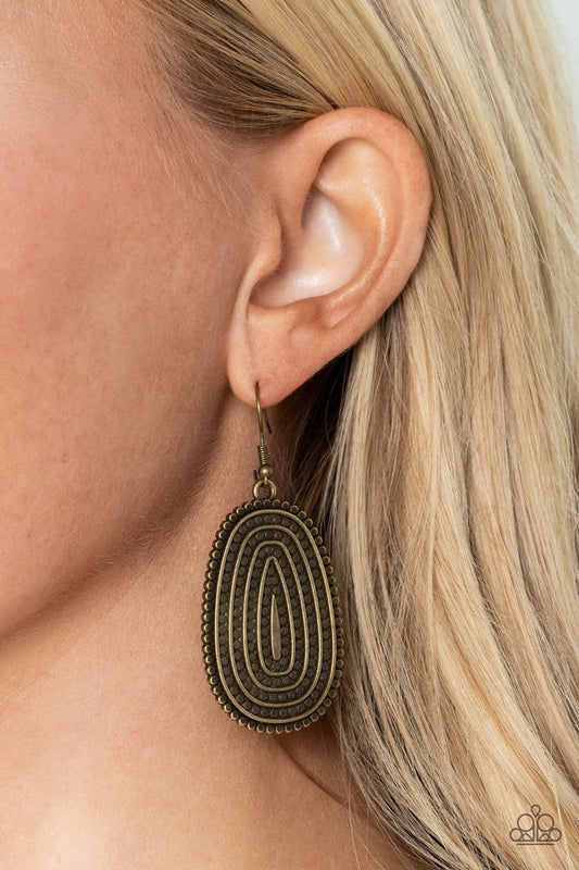 Desert Climate - Brass - Paparazzi Earring Image