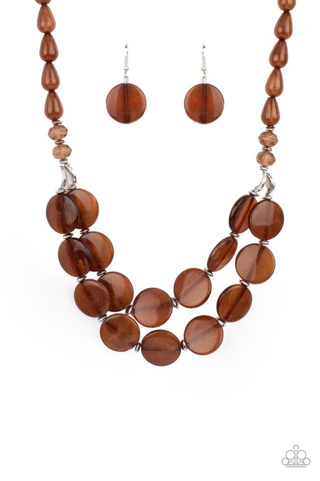 ���Beach Day Demure - Brown - Paparazzi Necklace Image