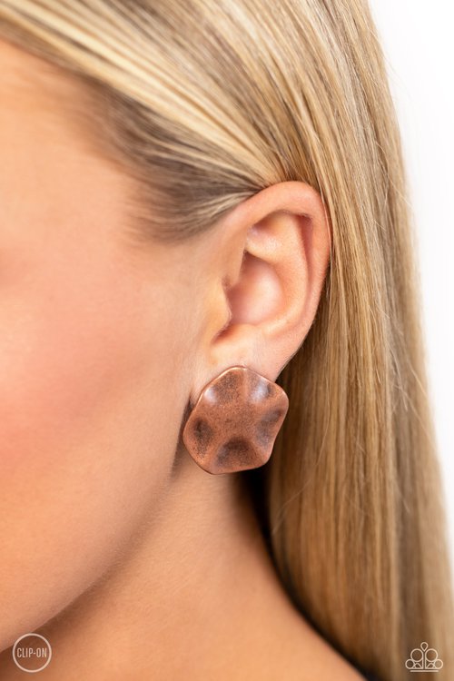​Destination Unknown - Copper - Paparazzi Earring Image