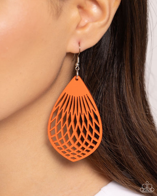 Caribbean Coral - Orange - Paparazzi Earring Image