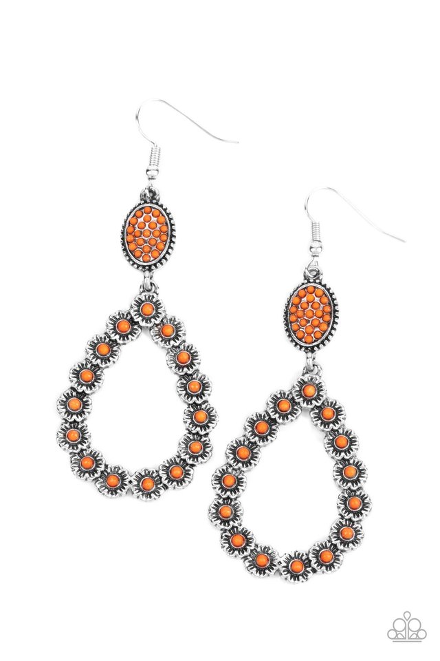 Farmhouse Fashion Show - Orange - Paparazzi Earring Image