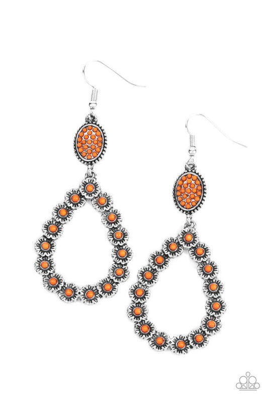 Farmhouse Fashion Show - Orange - Paparazzi Earring Image