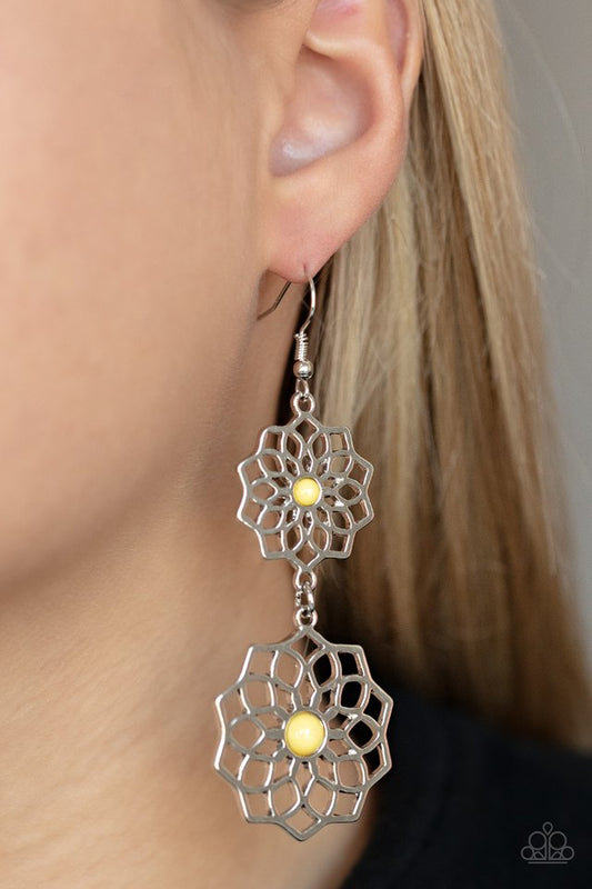 Posh Posy - Yellow - Paparazzi Earring Image