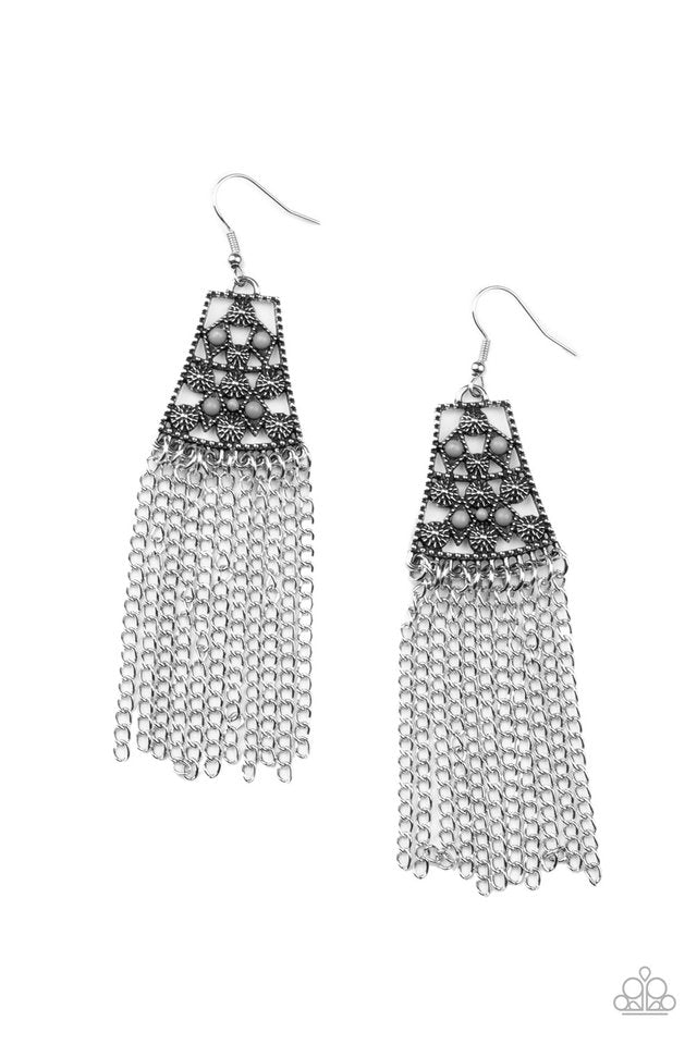 ​Cleopatras Allure - Silver - Paparazzi Earring Image