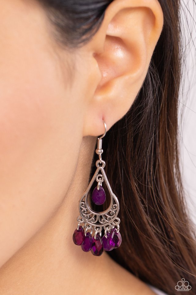 Beachside Ballroom - Purple - Paparazzi Earring Image