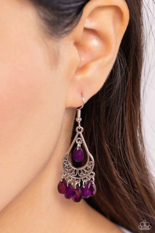Beachside Ballroom - Purple - Paparazzi Earring Image