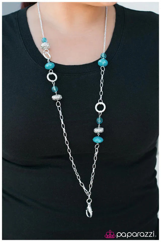 Paparazzi Necklace ~ Workin Late - Blue