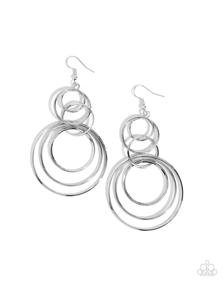 ​Disorienting Demure - Silver - Paparazzi Earring Image