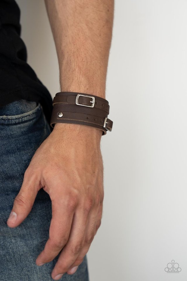 Bronco Bustin Buckles - Brown - Paparazzi Bracelet Image