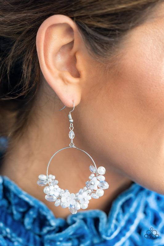 Paparazzi Earring ~ Floating Gardens - White