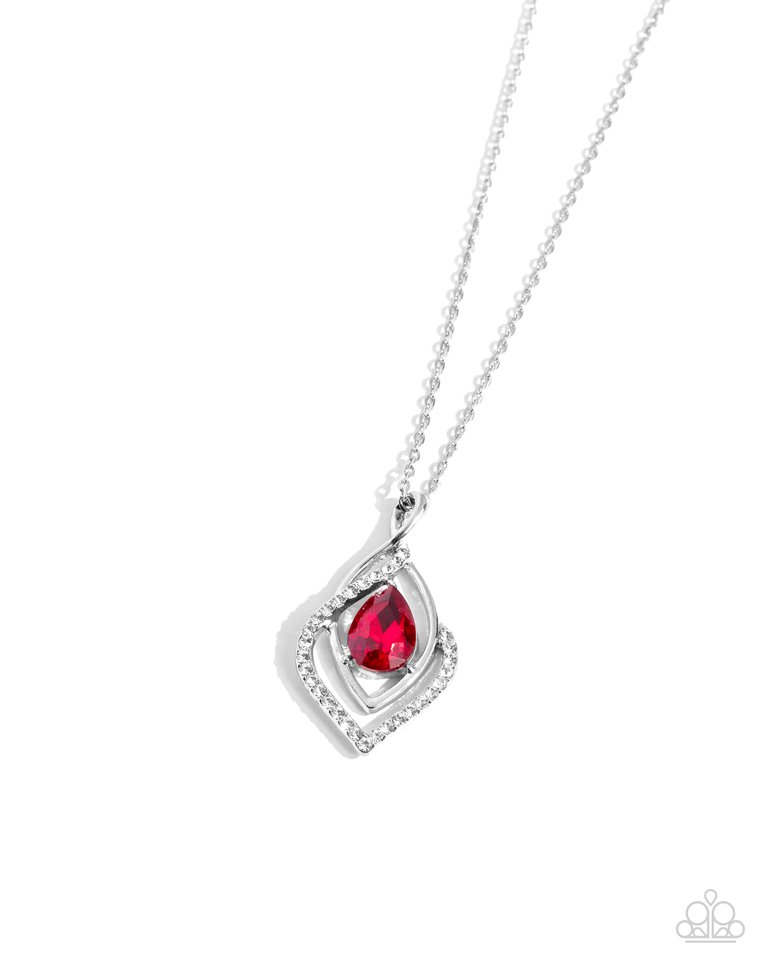 Dauntless Demure - Red - Paparazzi Necklace Image