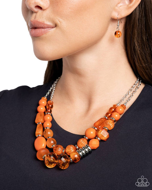 Pina Colada Paradise - Orange - Paparazzi Necklace Image