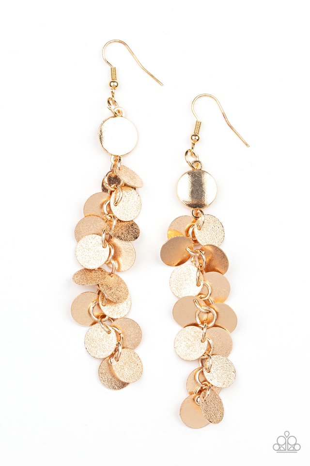 Game CHIME - Gold - Paparazzi Earring Image