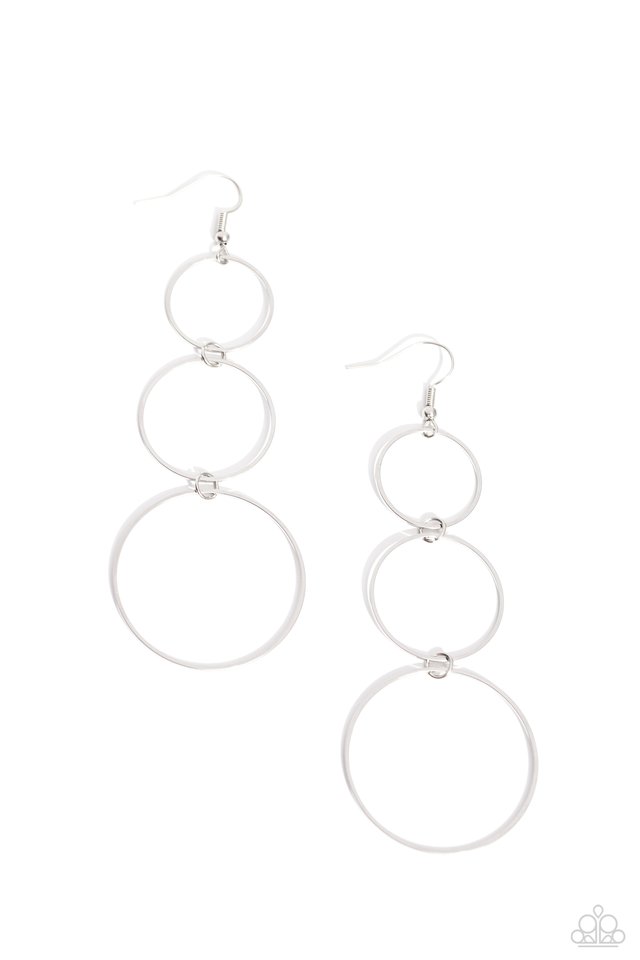 ​Urban Ozone - Silver - Paparazzi Earring Image