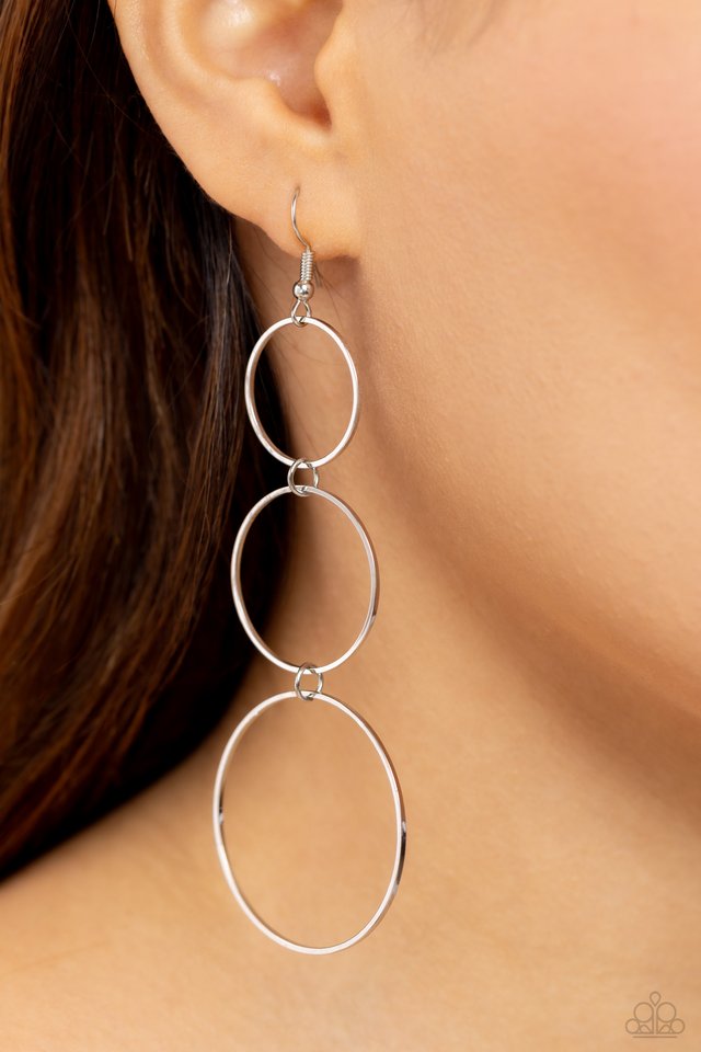 ​Urban Ozone - Silver - Paparazzi Earring Image
