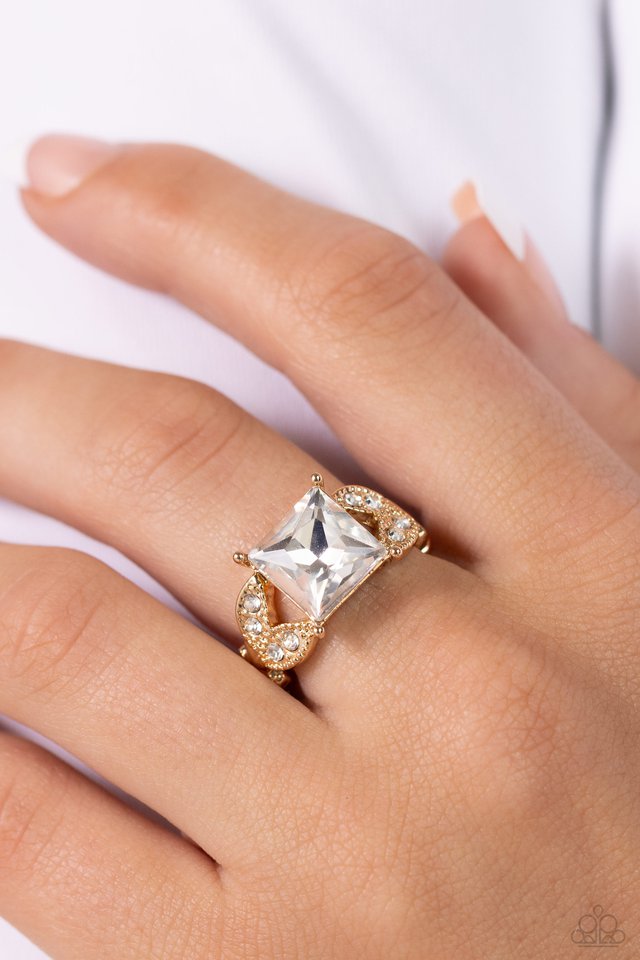 ​Deluxe Drama - Gold - Paparazzi Ring Image