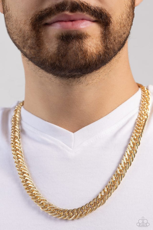 In The END ZONE - Gold - Paparazzi Necklace Image