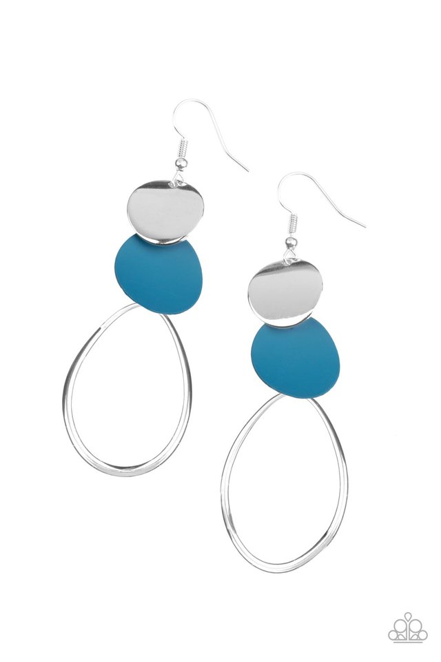 ���Retro Reception - Blue - Paparazzi Earring Image