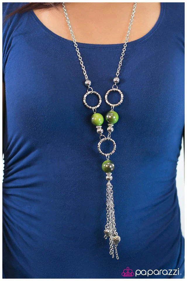 Paparazzi Necklace ~ Swing From The Chandelier - Green