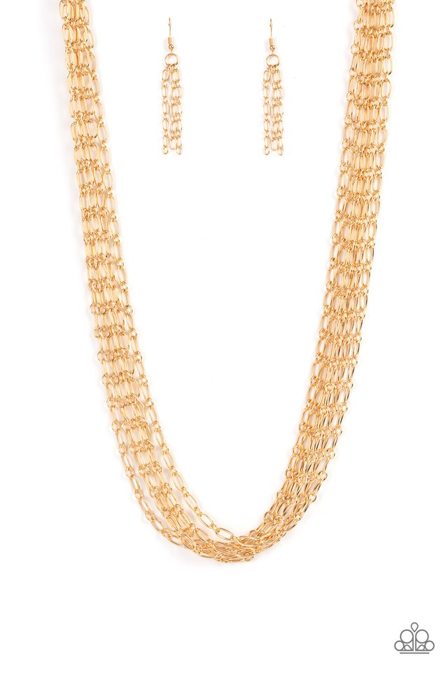 ���Dynamite Dynamo - Gold - Paparazzi Necklace Image