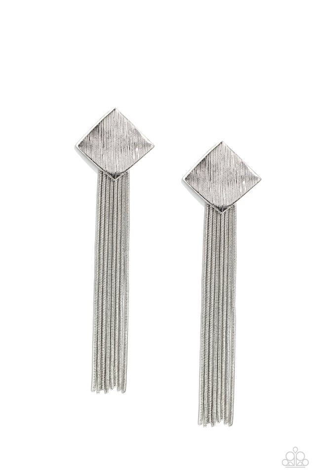 ​Experimental Elegance - Silver - Paparazzi Earring Image