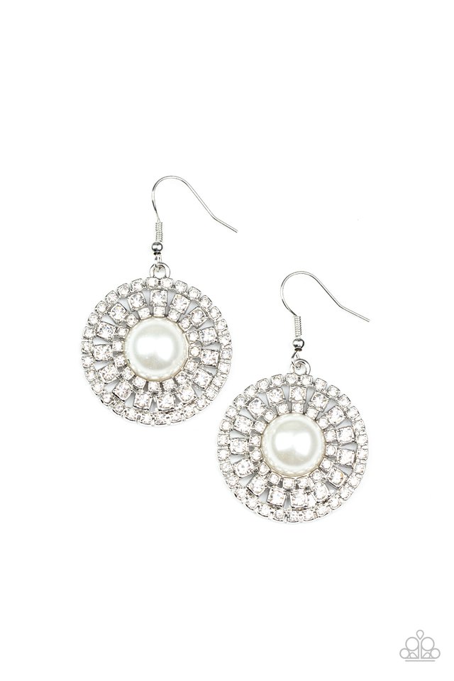 ​Century Classic - White - Paparazzi Earring Image
