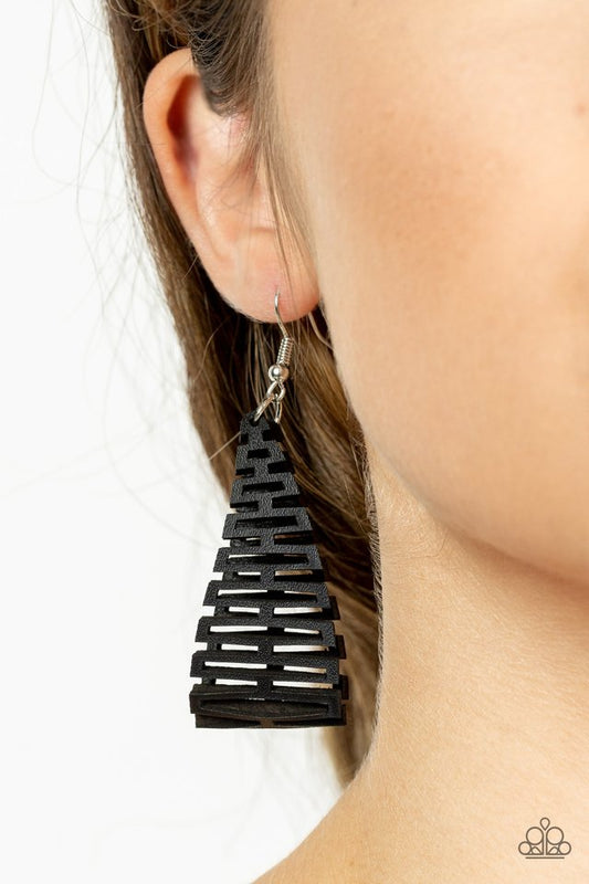 Urban Delirium - Black - Paparazzi Earring Image