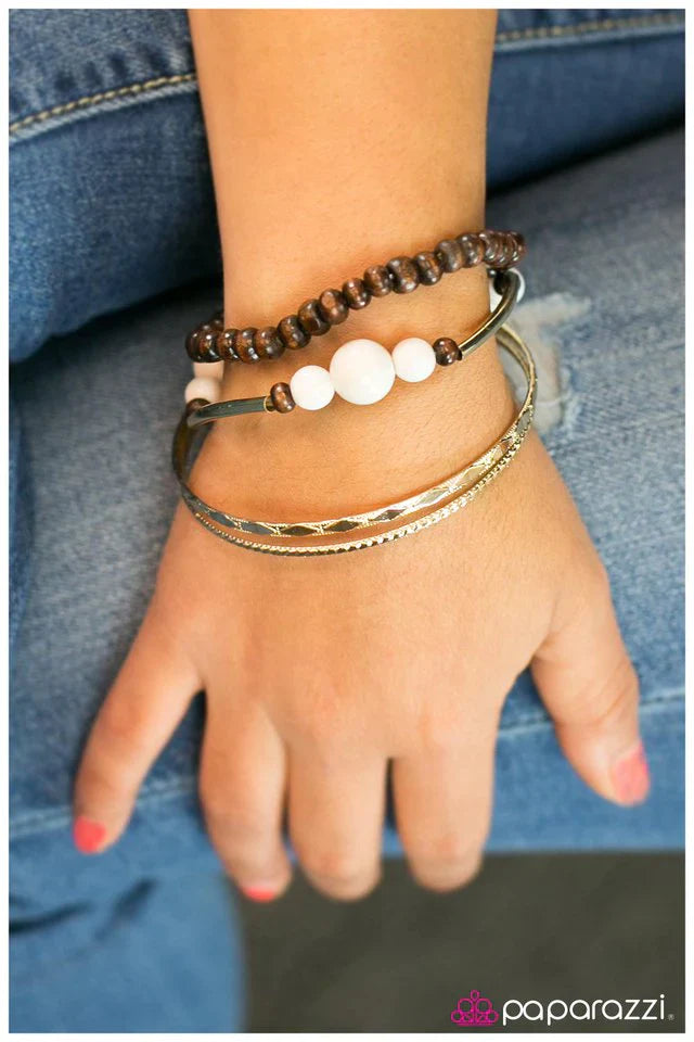 Paparazzi Bracelet ~ All Or Nothing - White