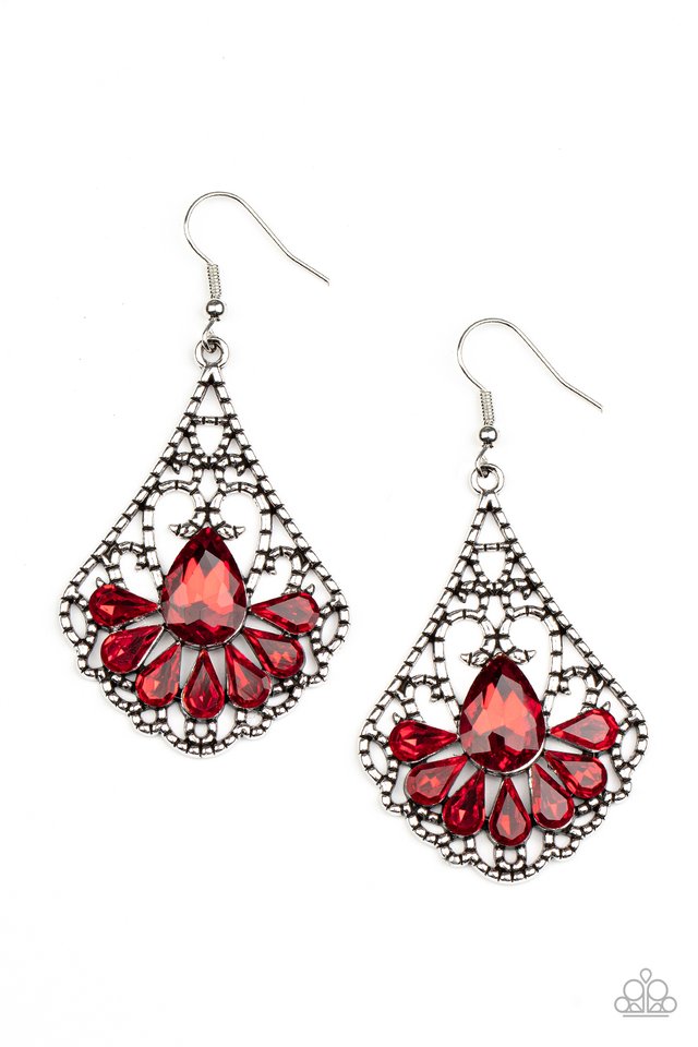 ���Exemplary Elegance - Red - Paparazzi Earring Image