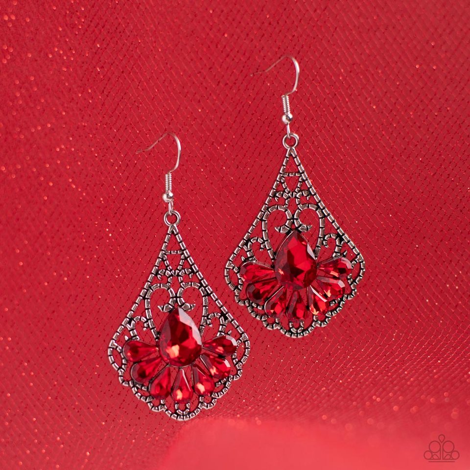 ���Exemplary Elegance - Red - Paparazzi Earring Image