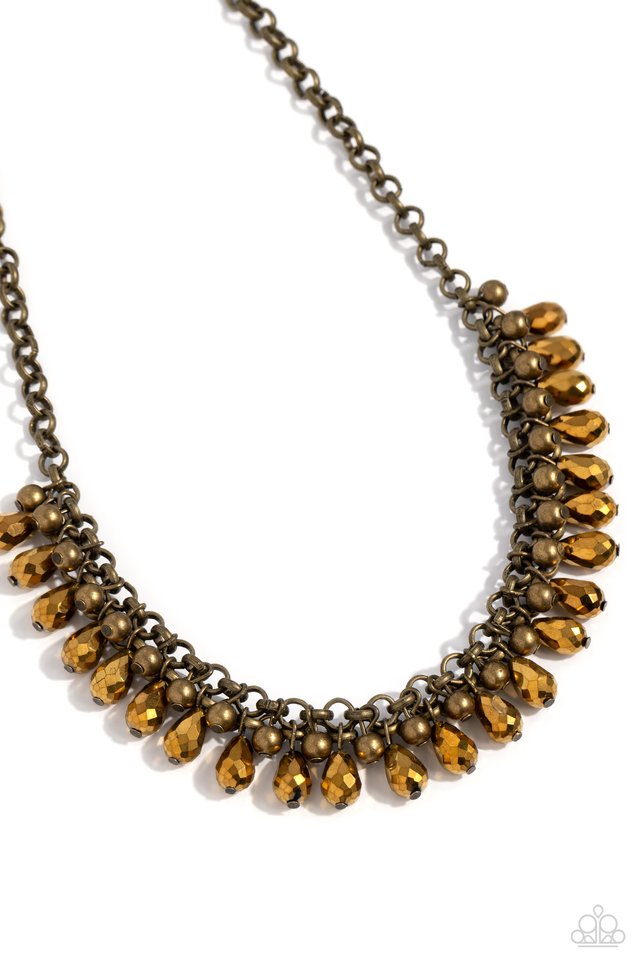 ​Metro Monarchy - Brass - Paparazzi Necklace Image